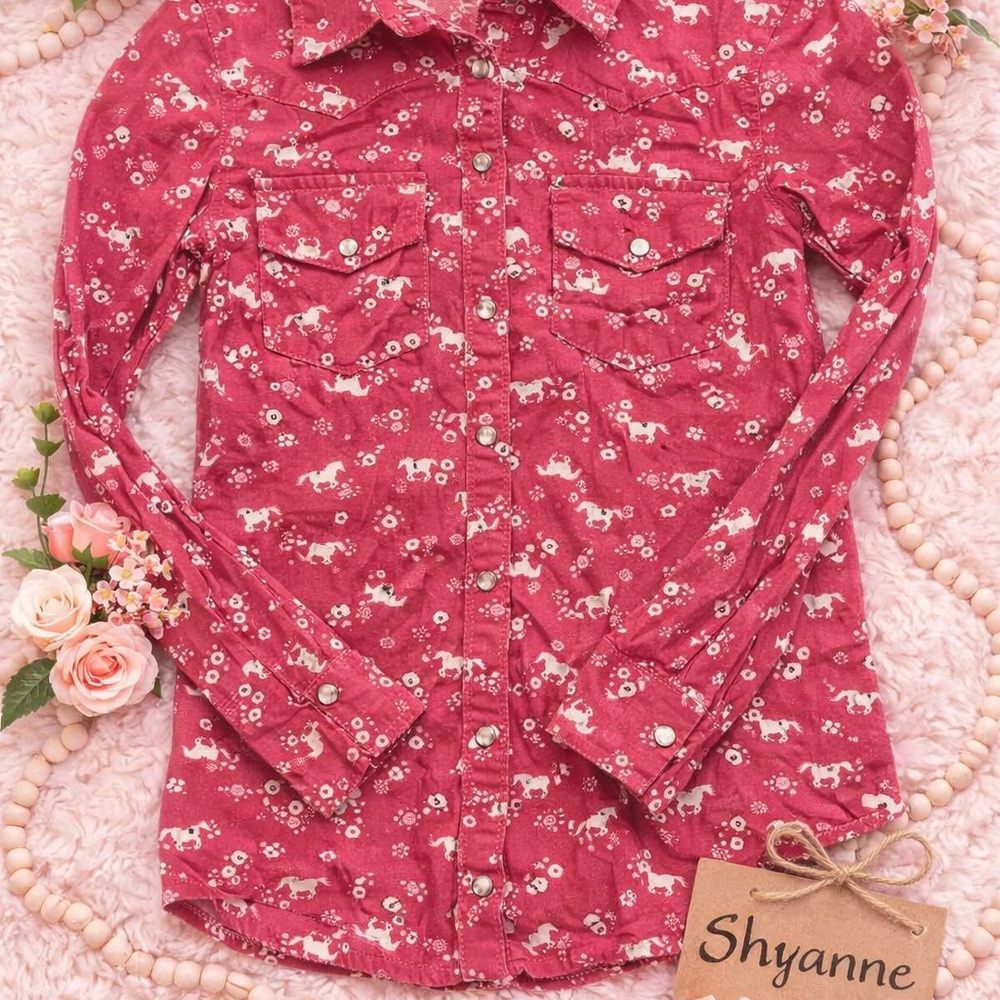 Shyanne Pink Horse Print Shirt